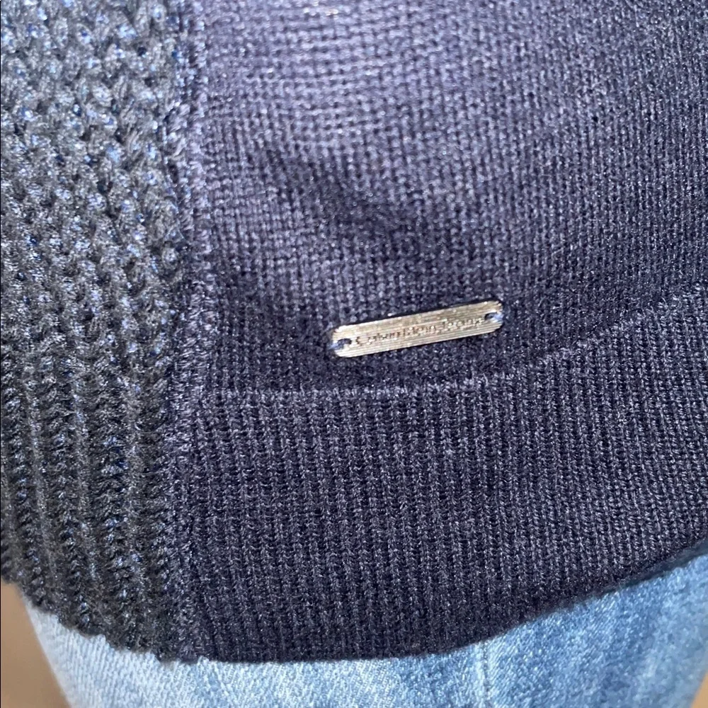 Calvin Klein Ribbed Front Sweater (Blue) - Large - Picture 3 of 5